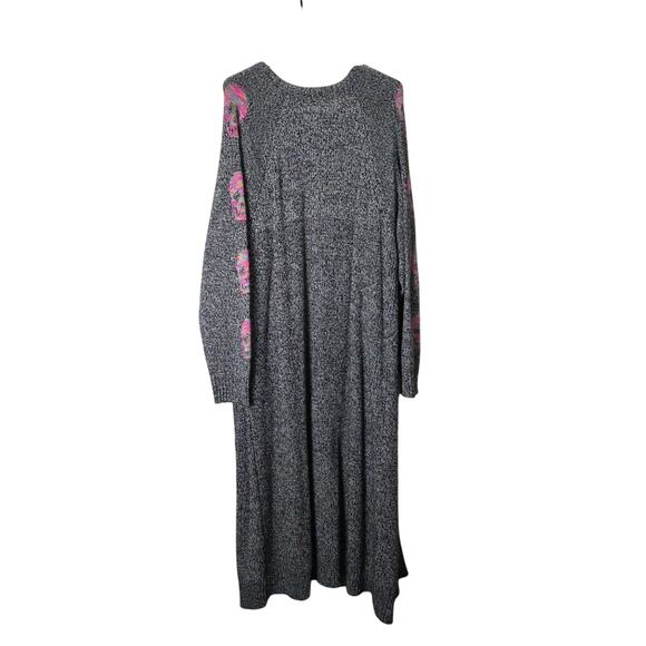 Torrid Lovesick Cardigan Sweater Duster Long Plus Size 3X Skull Space Dye Gray - Picture 7 of 7